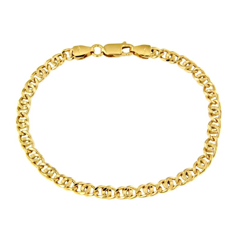 BRACCIALE ORO GIALLO750/1000 MAGLIA GRUMETTA DOPPIA - CM 19 - 