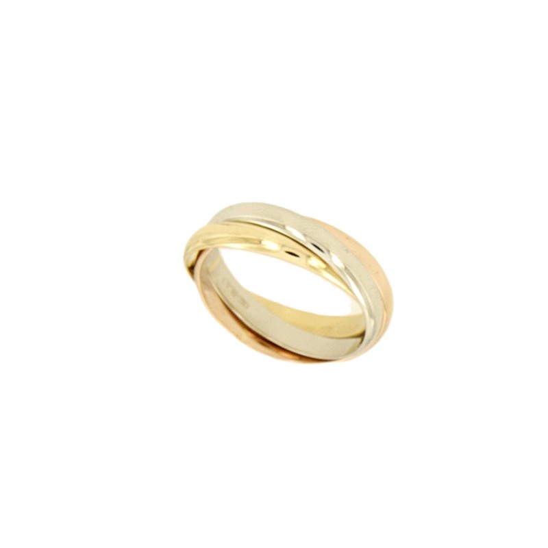 ANELLO TRE ORI 750/1000 TRE FEDI INTRECCIATE - MIS. 17 (NO MESSA A MISURA) - 