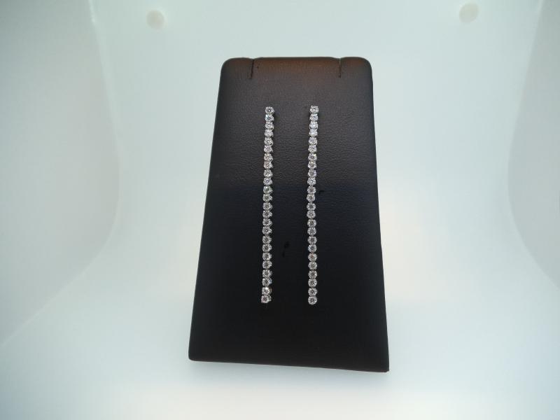 ORECCHINI ORO BIANCO 750/1000 CON ZIRCONI MOLLI - 
