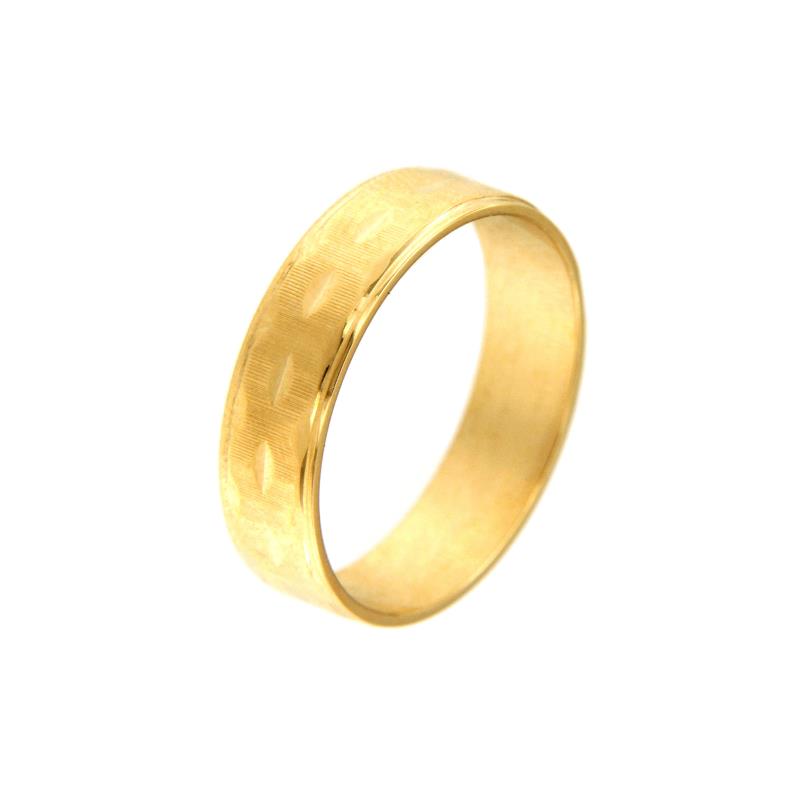 ANELLO ORO GIALLO  750/1000 FEDINA LAVORATA - MIS 14 (NO MESSA A MISURA)  - 