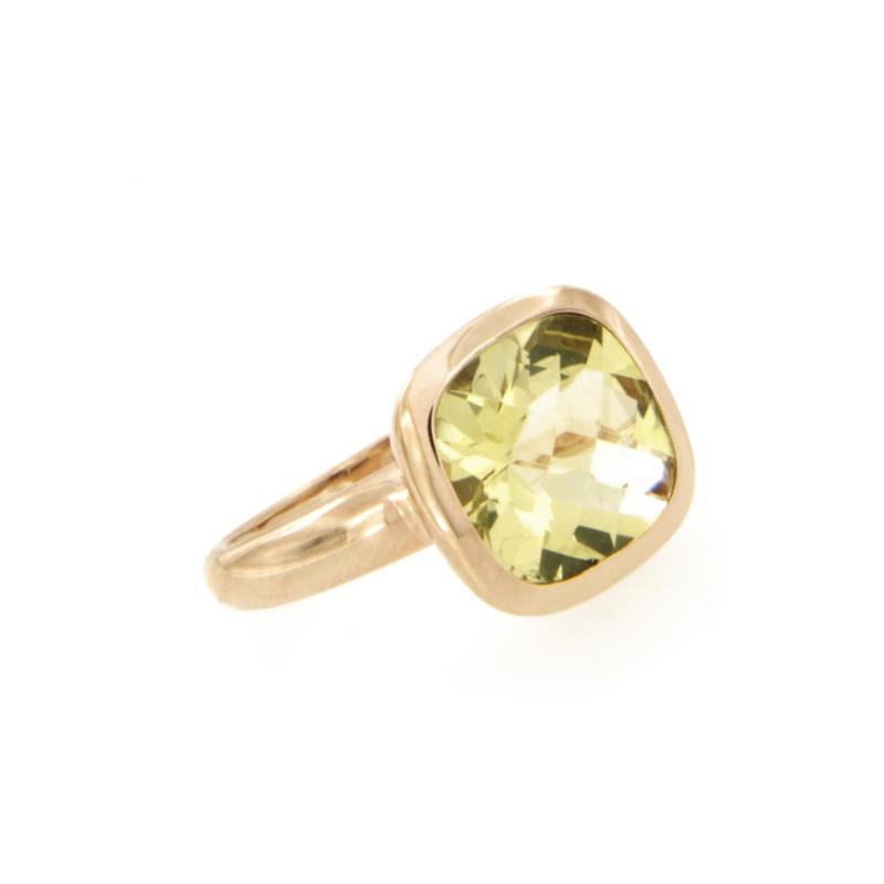 ANELLO ORO ROSA 750/1000 CON PERIDOT - MIS.13 (MAX 2 MISURE) - 