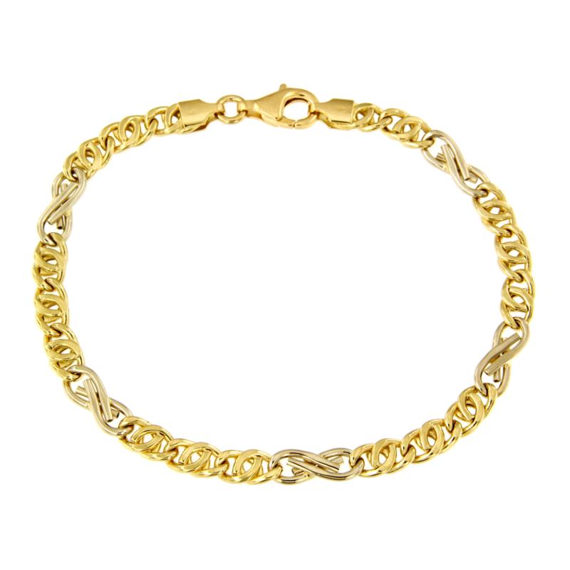 BRACCIALE DUE ORI 750/1000 MAGLIA 3+1 - CM 21 - 