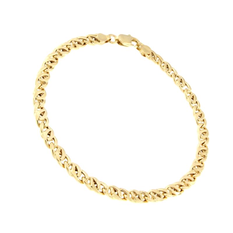 BRACCIALE ORO GIALLO 750/1000 MAGLIA GRUMETTA DOPPIA - CM. 20.5 - 