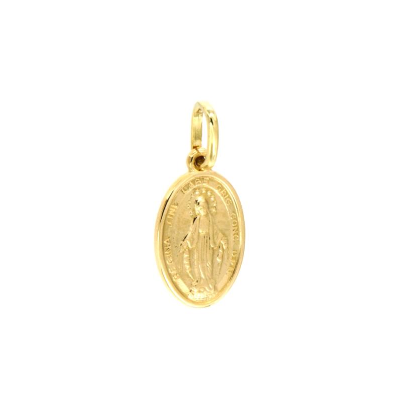 MEDAGLIETTA RELIGIOSA ORO GIALLO 750/1000 MADONNA DEI MIRACOLI - 