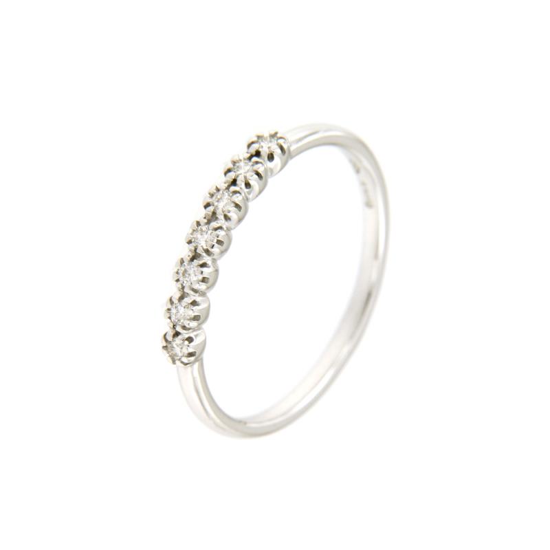 VERETTA ORO BIANCO 750/1000 CON DIAMANTI TAGLIO BRILLANTE CT 0.10 TOTALI G - VS - MIS. 15 - 