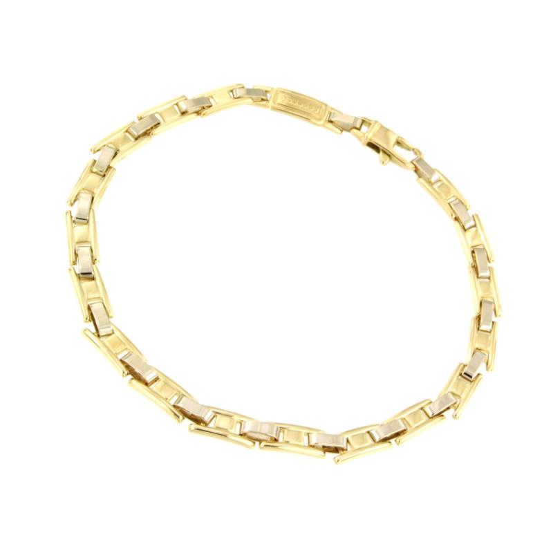 BRACCIALE DUE ORI 750/1000 MAGLIA A SEGMENTI - CM. 21  - 