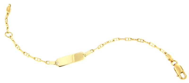 BRACCIALE ORO GIALLO 750/1000 CON PIASTRINA - CM.14 - 