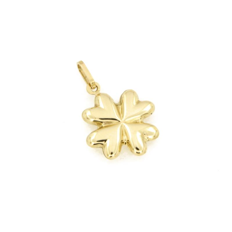 CIONDOLO ORO GIALLO 750/1000 QUADRIFOGLIO - 