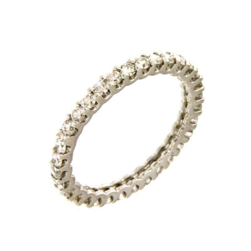 ETERNELLE ORO BIANCO 750/1000 CON DIAMANTI TAGLIO BRILLANTE CT 0.96 G - VS2 - MIS. 14 (NO MESSA A MISURA) - 