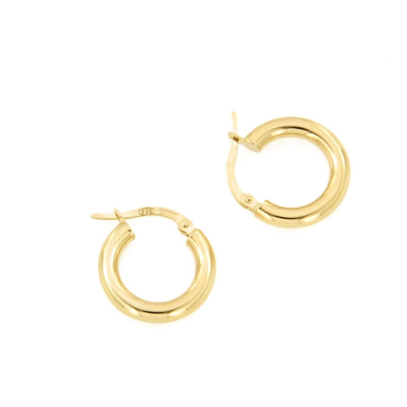 COPPIA ORECCHINI ORO GIALLO 750/1000 CERCHI - 