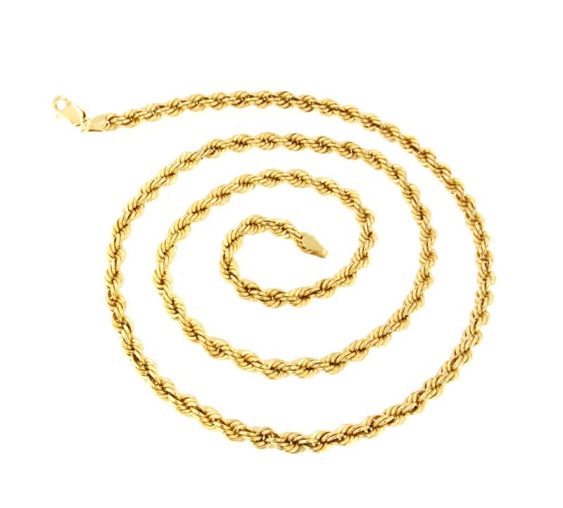 COLLANA ORO GIALLO 750/1000 MAGLIA TRECCIA - CM. 60 - 