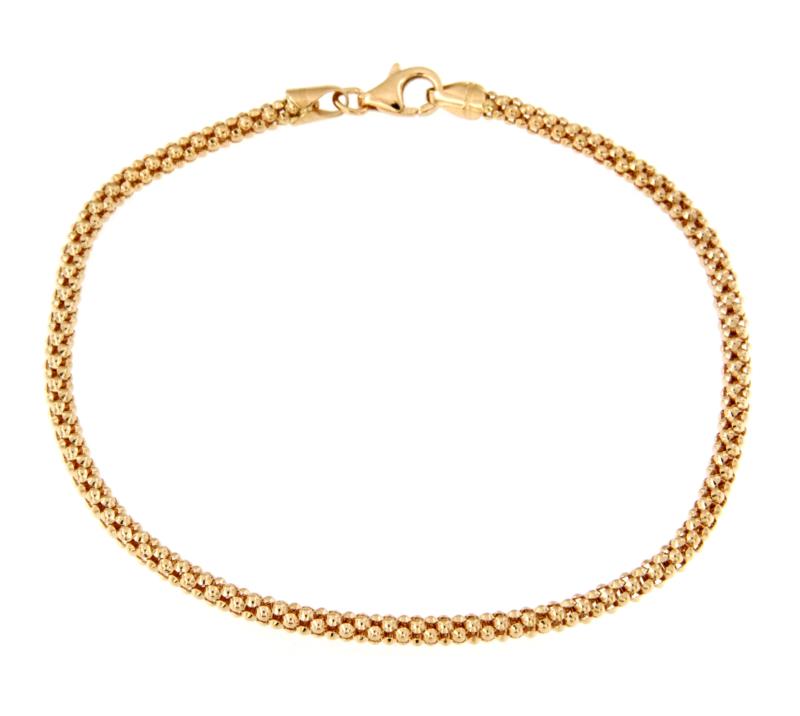 BRACCIALE ORO ROSA 750/1000 MAGLIA TIPO FOPE - CM 20 - 