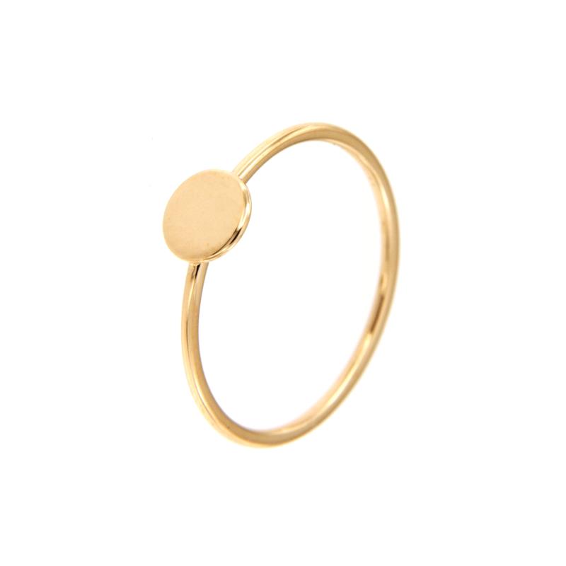 ANELLO ORO ROSA 750/1000 FILO CON DISCO - MIS. 14 - 