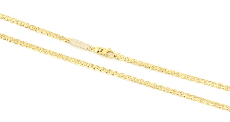 CATENA DUE ORI 750/1000 MAGLIA GRUMETTA CON TRAVERSINO FANTASIA - CM 51 - 