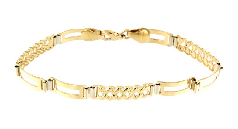 BRACCIALE DUE ORI 750/1000 MAGLIA 6+2 TIPO SEMIRIGIDO - CM.20.5 - 