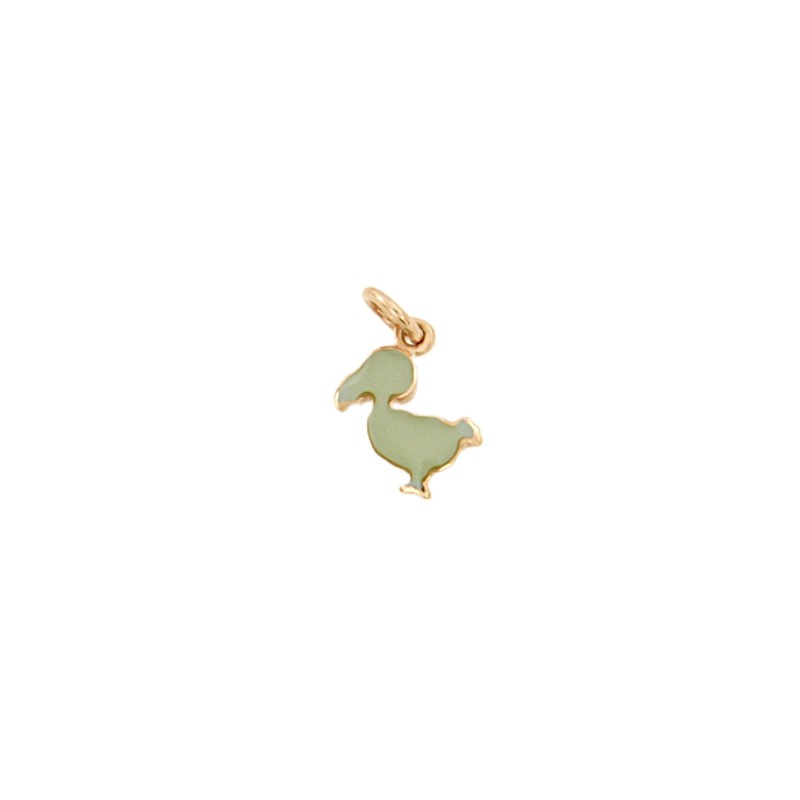 DODO - CIONDOLO - ORO ROSA 375/1000 - MOD. JUNIOR SMALTO VERDE - DODO