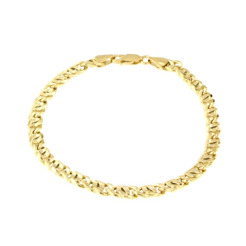 BRACCIALE ORO GIALLO 750/1000 MAGLIA GRUMETTA DOPPIA - CM. 19.5 - 