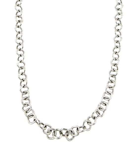 COLLANA ORO BIANCO 750/1000 MAGLIA A ROMBI - CM 60 - 