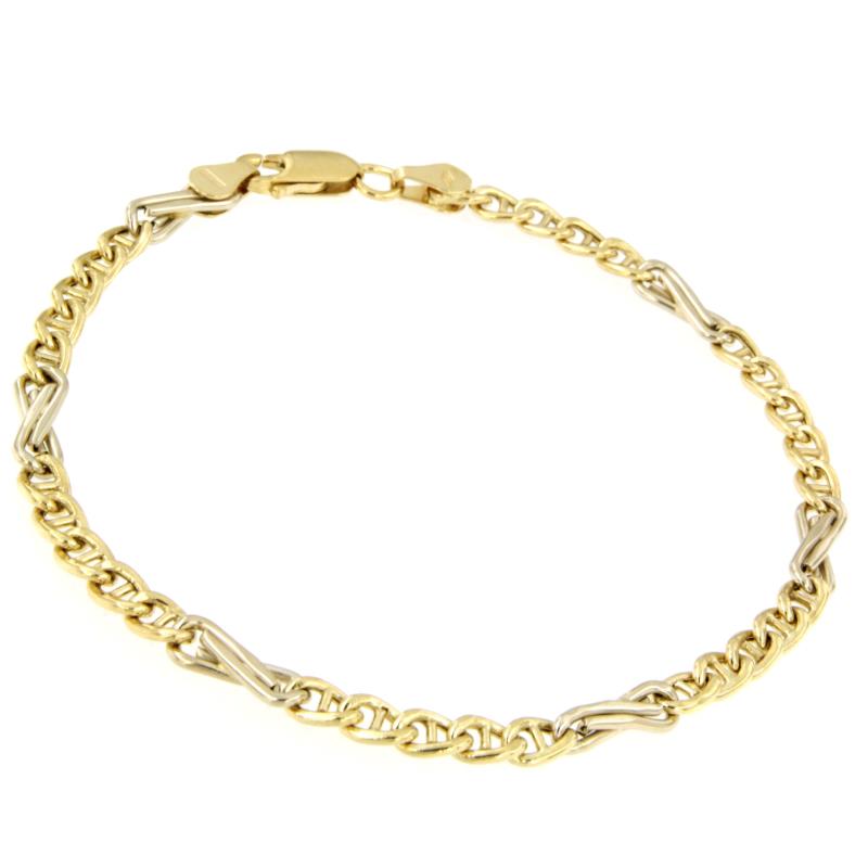 BRACCIALE DUE ORI 750/1000 MAGLIA 5+1 - CM. 20 - 