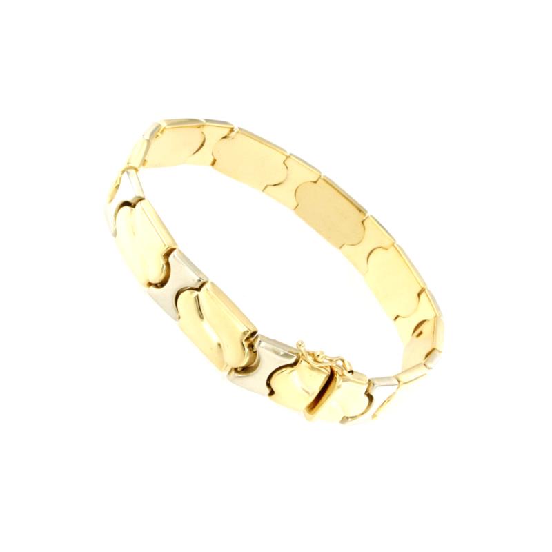 BRACCIALE DUE ORI 750/1000 A SEGMENTI - CM. 19 - 