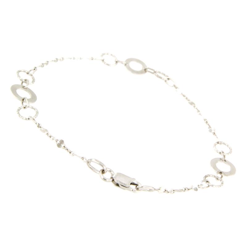 BRACCIALE ORO BIANCO 750/1000 CON CERCHI - MIS. 18 - 