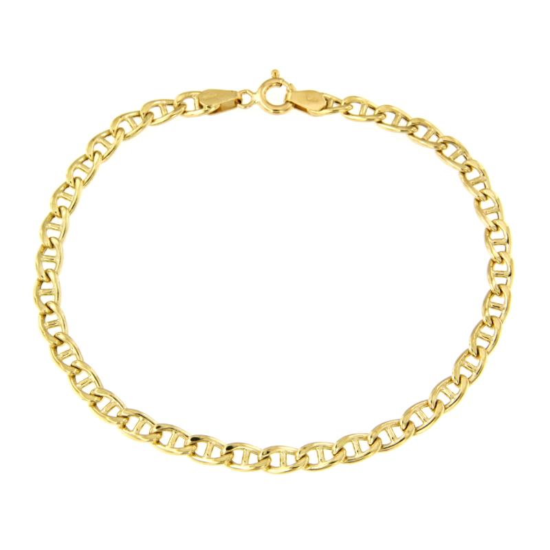 BRACCIALE ORO GIALLO750/1000 MAGLIA GRUMETTA CON TRAVERSINO - CM 19 - 