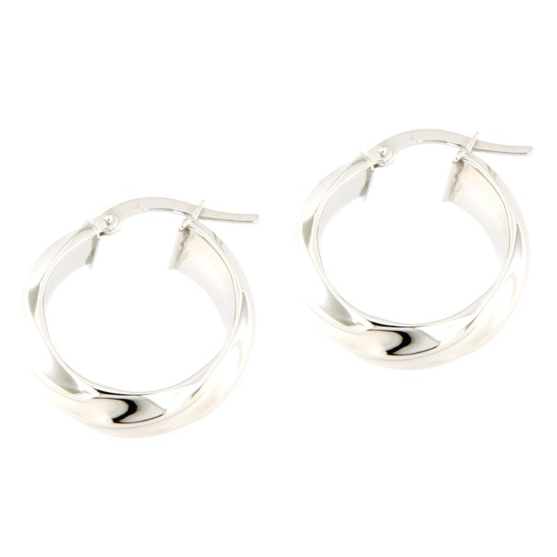 COPPIA ORECCHINI ORO BIANCO 750/1000 CERCHI - 