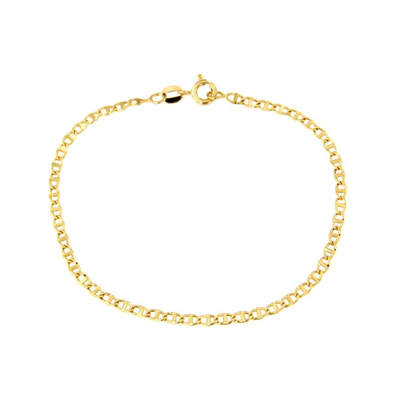BRACCIALE ORO GIALLO 750/1000 MAGLIA GRUMETTA CON TRAVERSINO - CM 19 - 