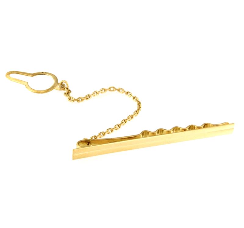 FERMACRAVATTA ORO GIALLO 750/1000 DOPPIA RIGA - 