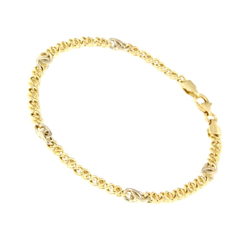 BRACCIALE DUE ORI 750/1000 MAGLIA 5+1 - CM. 18.5 - 