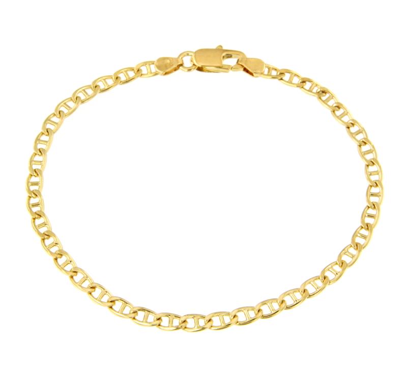 BRACCIALE ORO GIALLO 750/1000 MAGLIA GRUMETTA CON TRAVERSINO - CM 18 - 