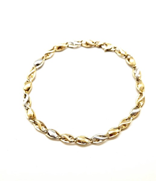 BRACCIALE DUE ORI 750/100 MAGLIA 2+1 CM 21.5 - 