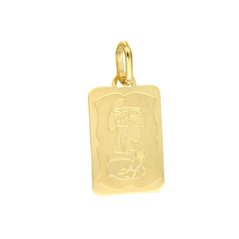 MEDAGLIETTA RELIGIOSA ORO GIALLO 750/1000 VOLTO MADONNA - 