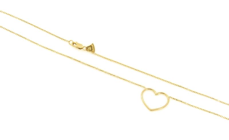 GIROCOLLO ORO GIALLO 750/1000 CON CUORE CENTRALE - CM. 42 - 