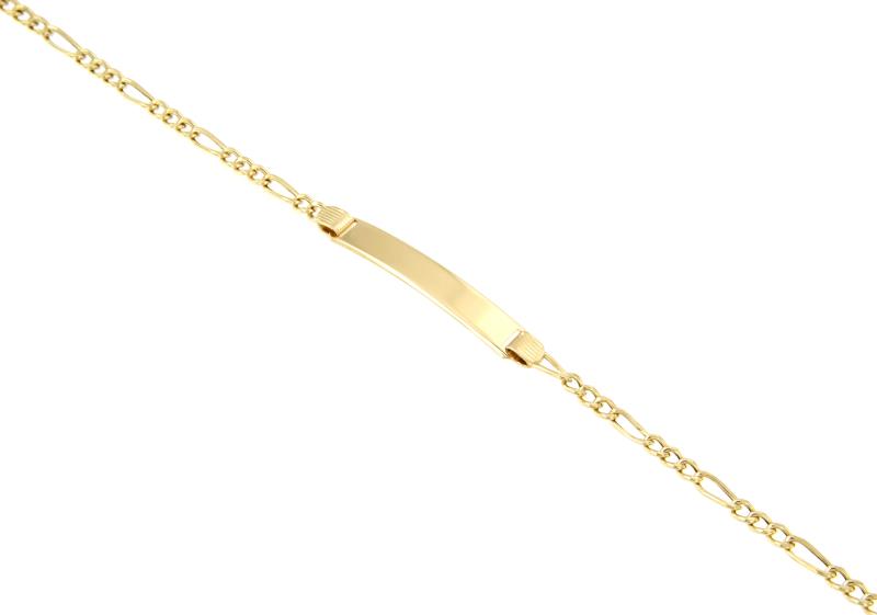 BRACCIALE ORO GIALLO 750/1000 MAGLIA 3+1 CON TARGHETTA - CM. 20 - 