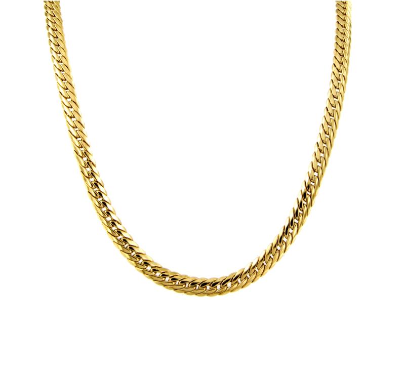 GIROCOLLO ORO GIALLO 750/1000 MAGLIA GRUMETTA PIATTA - CM 41.5 - 