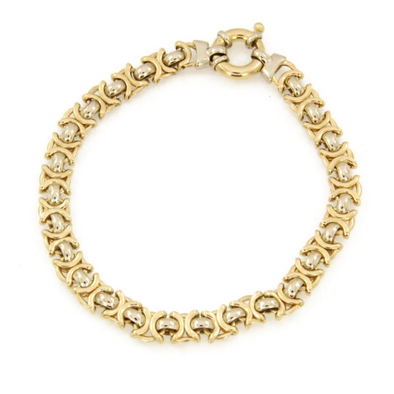 BRACCIALE DUE ORI 750/1000 MAGLIA FANTASIA - CM. 20.5 - 