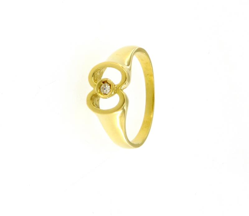  ANELLO IN ORO GIALLO 750\1000 CON DIAMANTINO DA CT 0,01 COLORE H PUREZZA VS MIS 14 - 