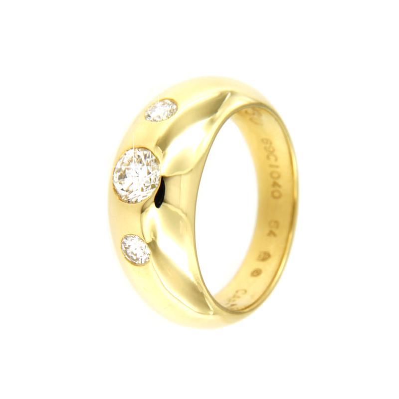 CARTIER - ANELLO - ORO GIALLO 750/1000 - CON DIAMANTI TAGLIO BRILLANTE CT 0.55 TOTALI G - VS - MIS. 13.5 - CARTIER