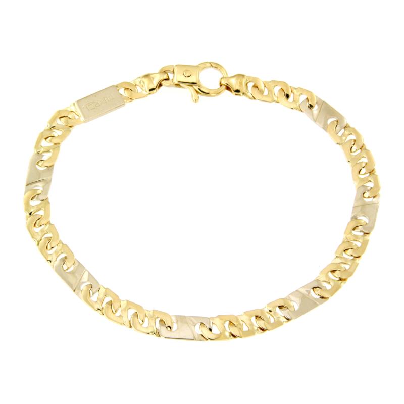 BRACCIALE DUE ORI 750/1000 MAGLIA 3+1 - CM 21.5 - 