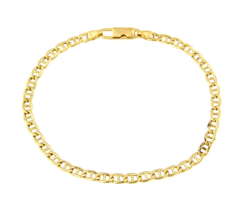 BRACCIALE ORO GIALLO 750/1000 MAGLIA GRUMETTA CON TRAVERSINO - CM 20 - 