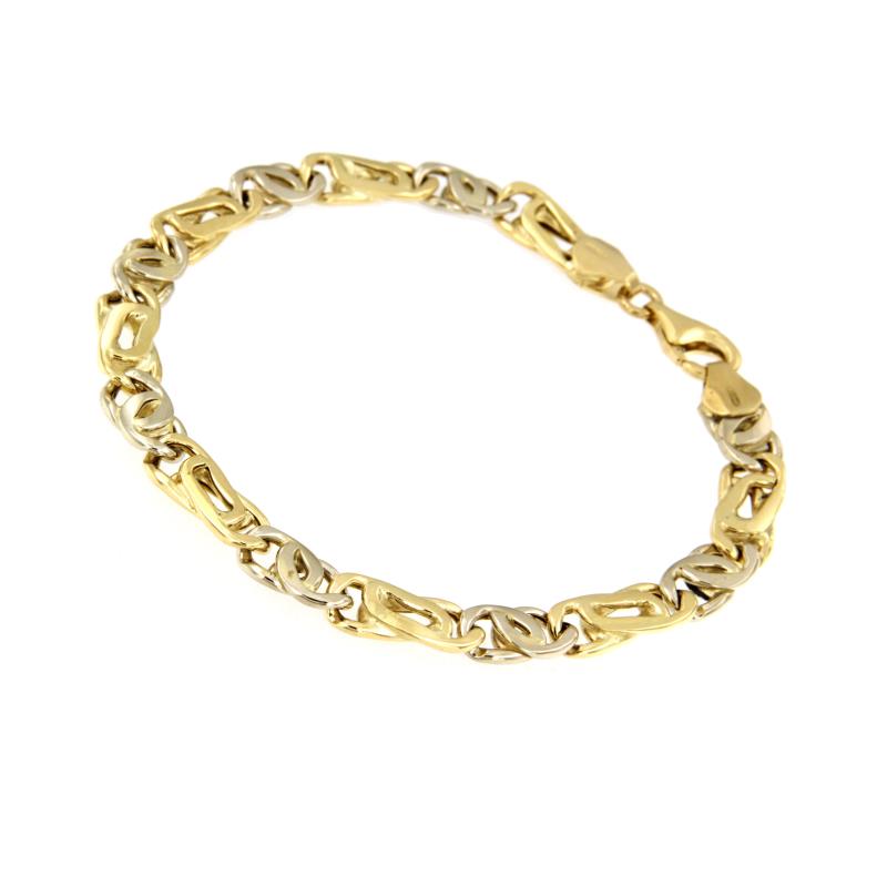 BRACCIALE DUE ORI 750/1000 MAGLIA 1+1 - CM 21 - 