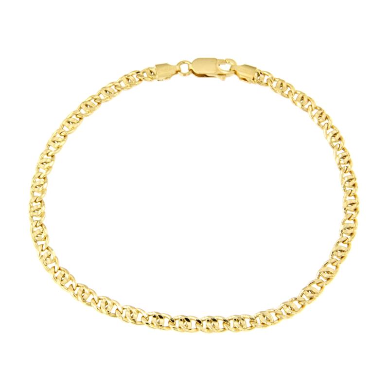 BRACCIALE ORO GIALLO 750/1000 MAGLIA GRUMETTA DOPPIA - CM. 21.5 - 