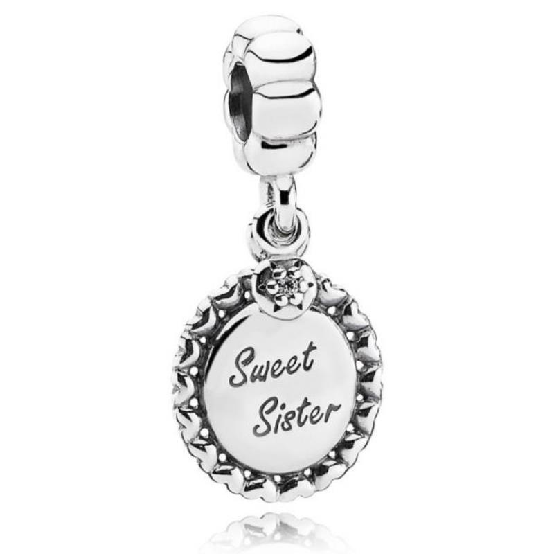 PANDORA - CHARM - AREGENTO 925/1000 - SWEET SISTER - PANDORA
