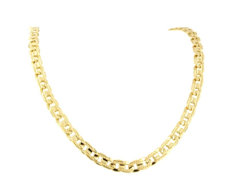 CATENA ORO GIALLO 750/1000 MAGLIA TIPO GRUMETTA DOPPIA LAVORATA - CM. 51.5 - 