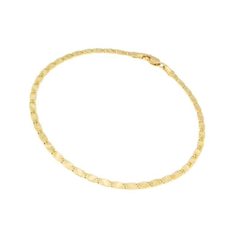 BRACCIALE DUE ORI 750/1000 MAGLIA GRUMETTA DOPPIA PIENA - CM 20 - 