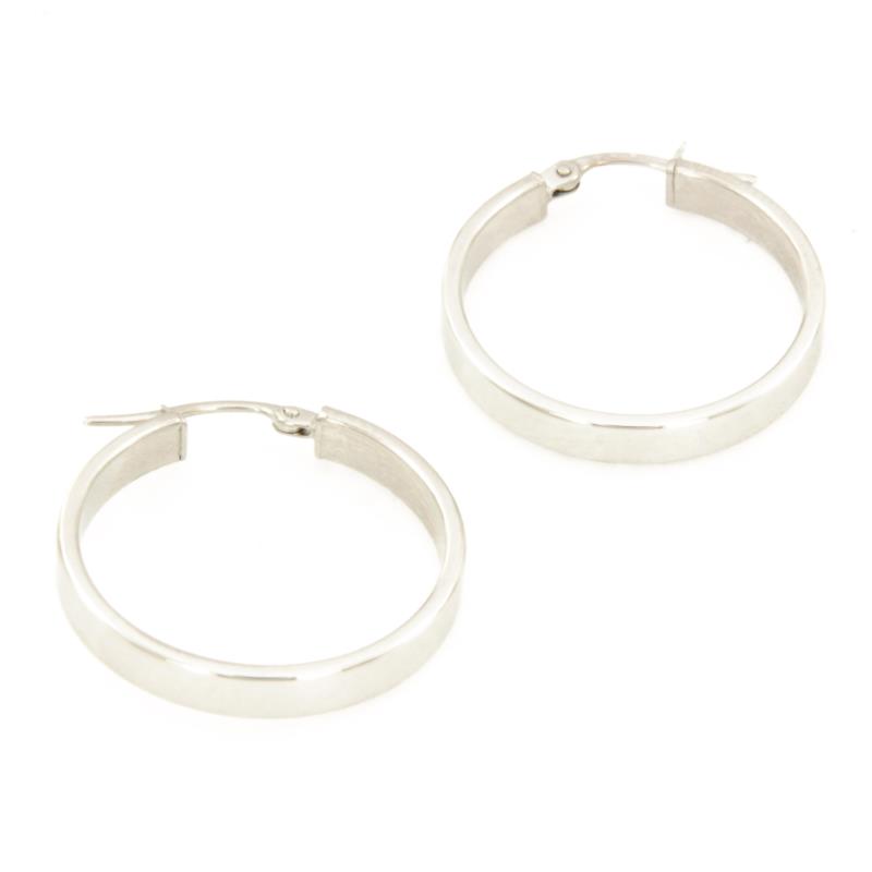 COPPIA ORECCHINI ORO BIANCO 750/1000 CERCHI  - 