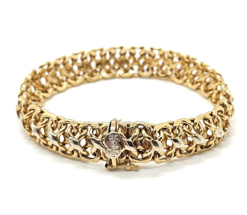 BRACCIALE DUE ORI 750/1000 SEMIRIGIDO A ELEMENTI CM 20 - 