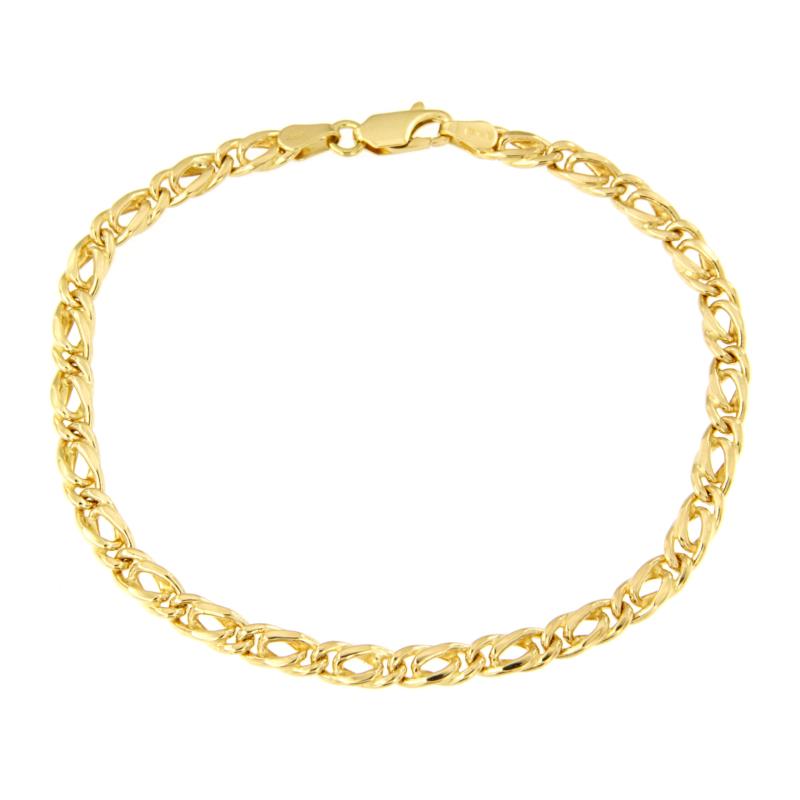 BRACCIALE ORO GIALLO 750/1000 MAGLIA GRUMETTA DOPPIA - CM 19,5 - 