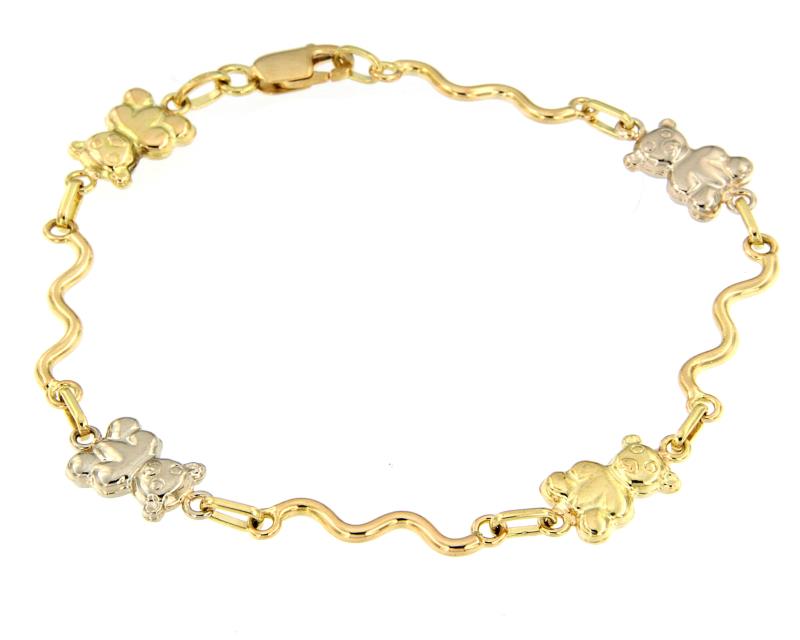  BRACCIALE DUE ORI 750/1000 ORSETTI - CM 18 - 